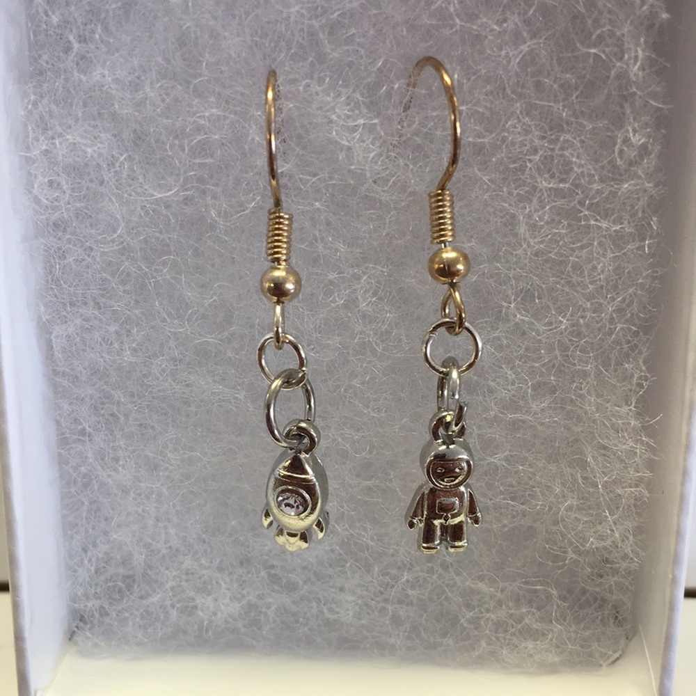 Handmade Mix and Match Astronaut Rocket Earrings